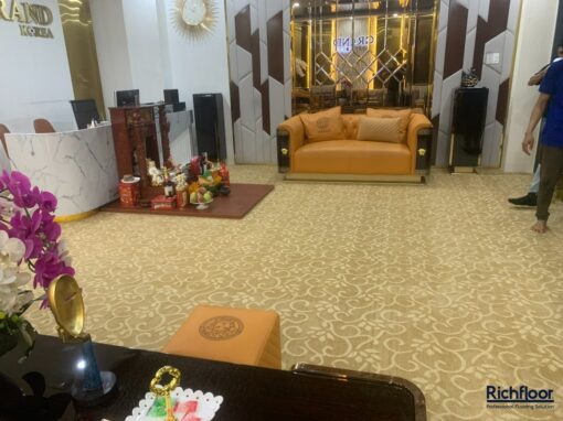 Thảm hoa văn lót sảnh bông vàng nhẹ - Hình ảnh 4