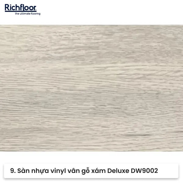 Sàn nhựa vinyl vân gỗ xám Deluxe DW9002