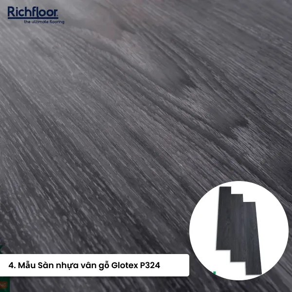 Mẫu Sàn nhựa vân gỗ Glotex P324 – Sàn nhựa cao cấp
