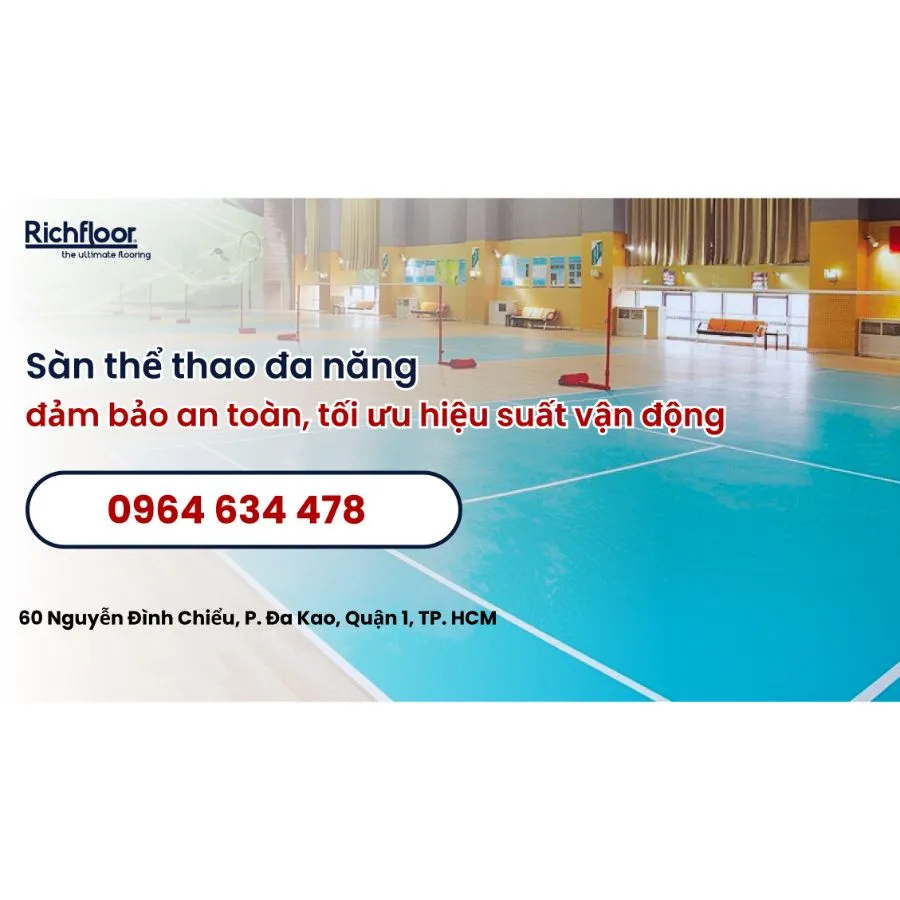 Sàn thể thao đa năng đảm bảo an toàn, tối ưu hiệu suất vận động