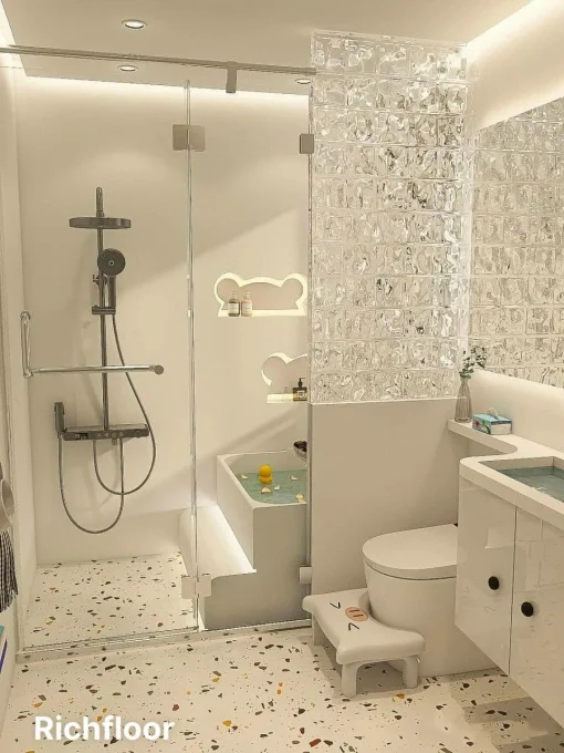 Sàn Nhựa Vinyl Terazo Chấm Bi Màu Sáng Interflor IT320 - Hình ảnh 7