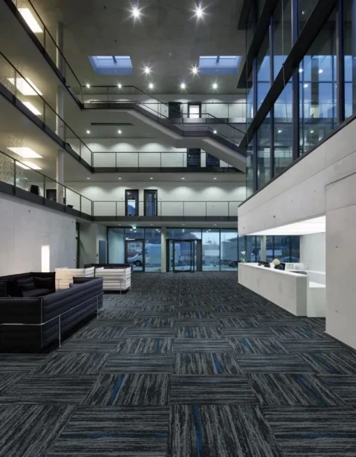 Thảm tấm văn phòng xọc đen xọc xanh Interflor 3103, 3103L