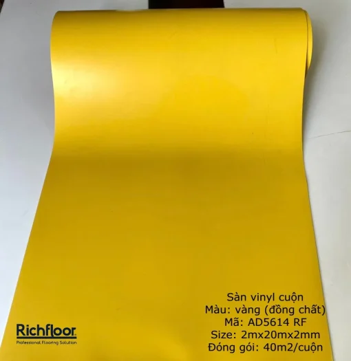 Sàn vinyl cuộn trẻ em màu vàng AD5614 - Hình ảnh 4