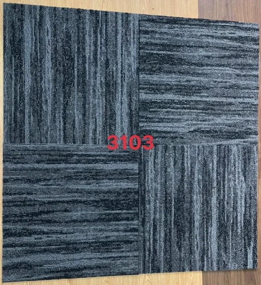 Thảm tấm văn phòng xọc đen xọc xanh Interflor 3103, 3103L - Hình ảnh 5
