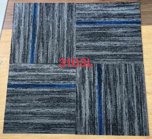 Thảm tấm văn phòng xọc đen xọc xanh Interflor 3103, 3103L - Hình ảnh 6