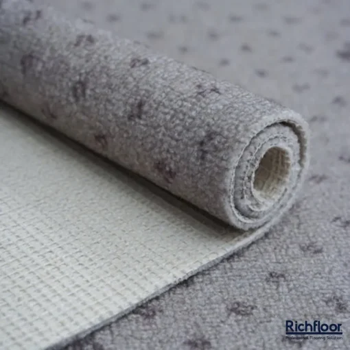 Thảm màu xám hoa văn bông nhẹ giá rẻ cho khách sạn - Hình ảnh 2