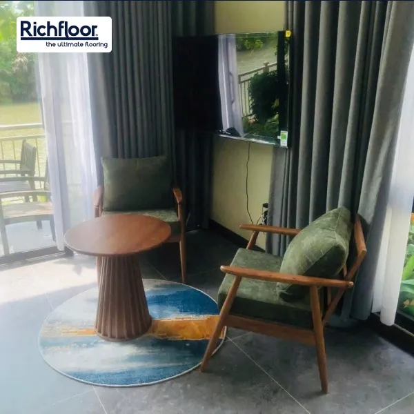 Thảm tròn sofa đẹp mắt giúp nâng tầm không gian sống