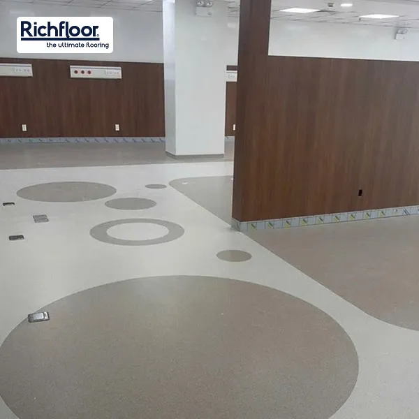 thảm Vinyl nâu kem màu ấm cao cấp