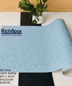 Tấm Trải Sàn Vinyl Cuộn Chấm Bi Xanh Dương Cho Trường Mầm Non